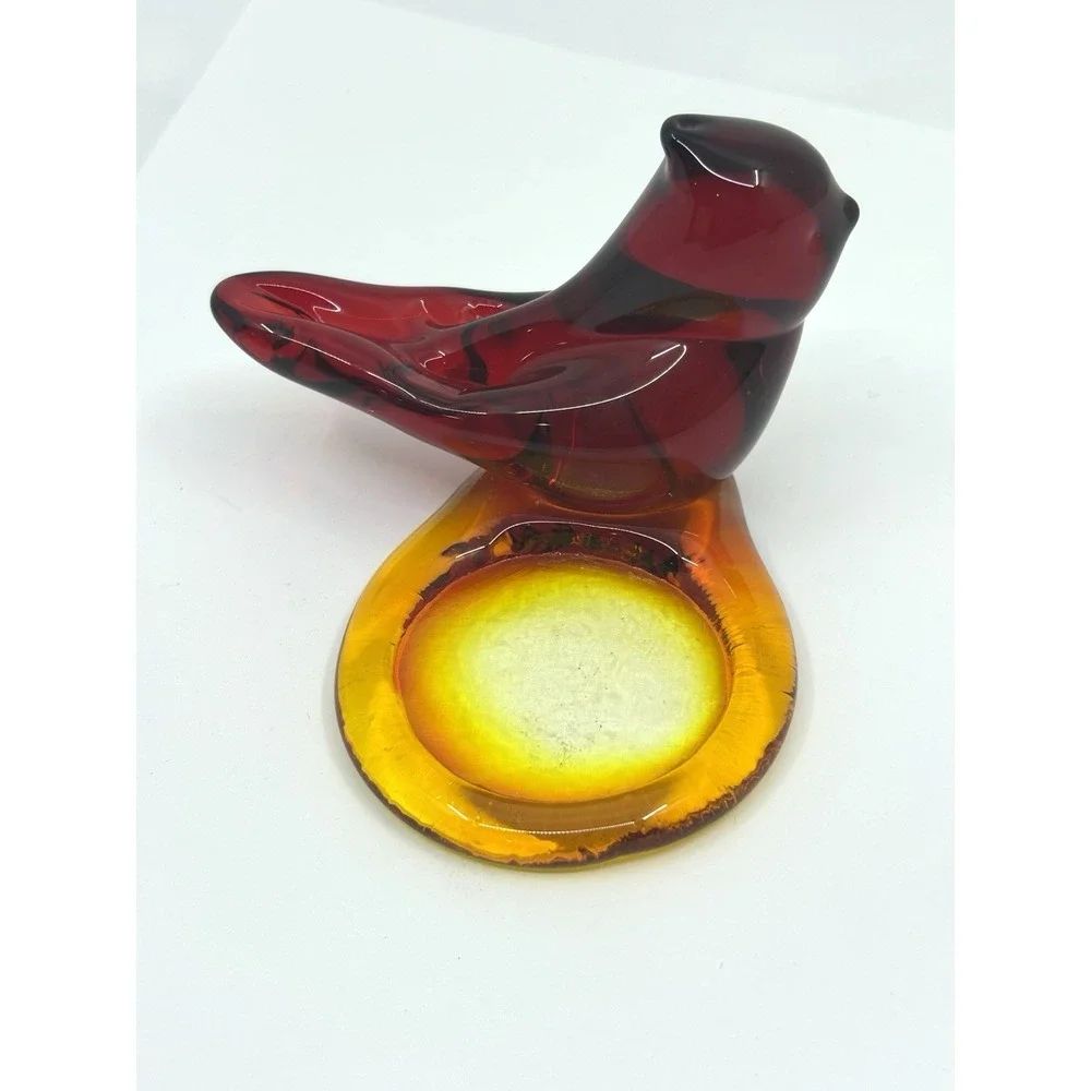 1989 Vintage Titan Art Red Cardinal Of Love Signed W. Ward With Candle Holder